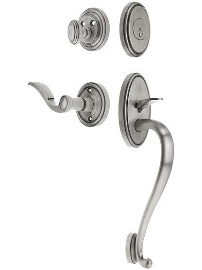 Georgetown Entry Lock Set in Antique Pewter Finish with Right-Handed Bellagio Lever and